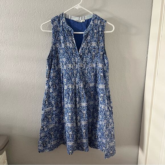 Roller Rabbit Blue & White Printed Sleeveless Mini Shift Dress - Picture 1 of 7